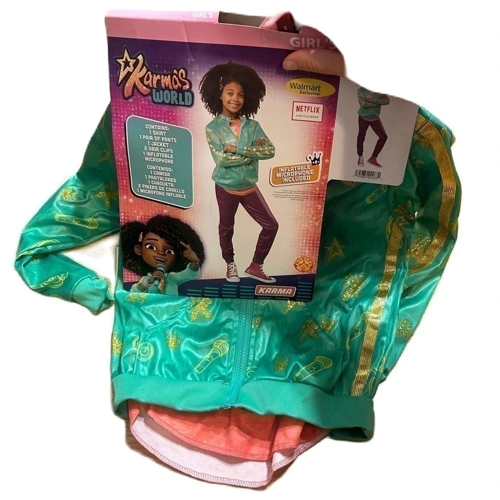 Karma’s World Costume NEW Netflix Small 6/6X Inflatable Microphone Kids
